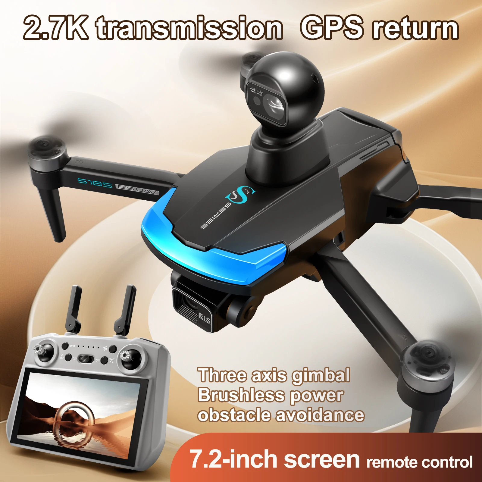 S185 Professional Drone 2.7K H - Drone Gimbal 3 Axis ulasan dan harga