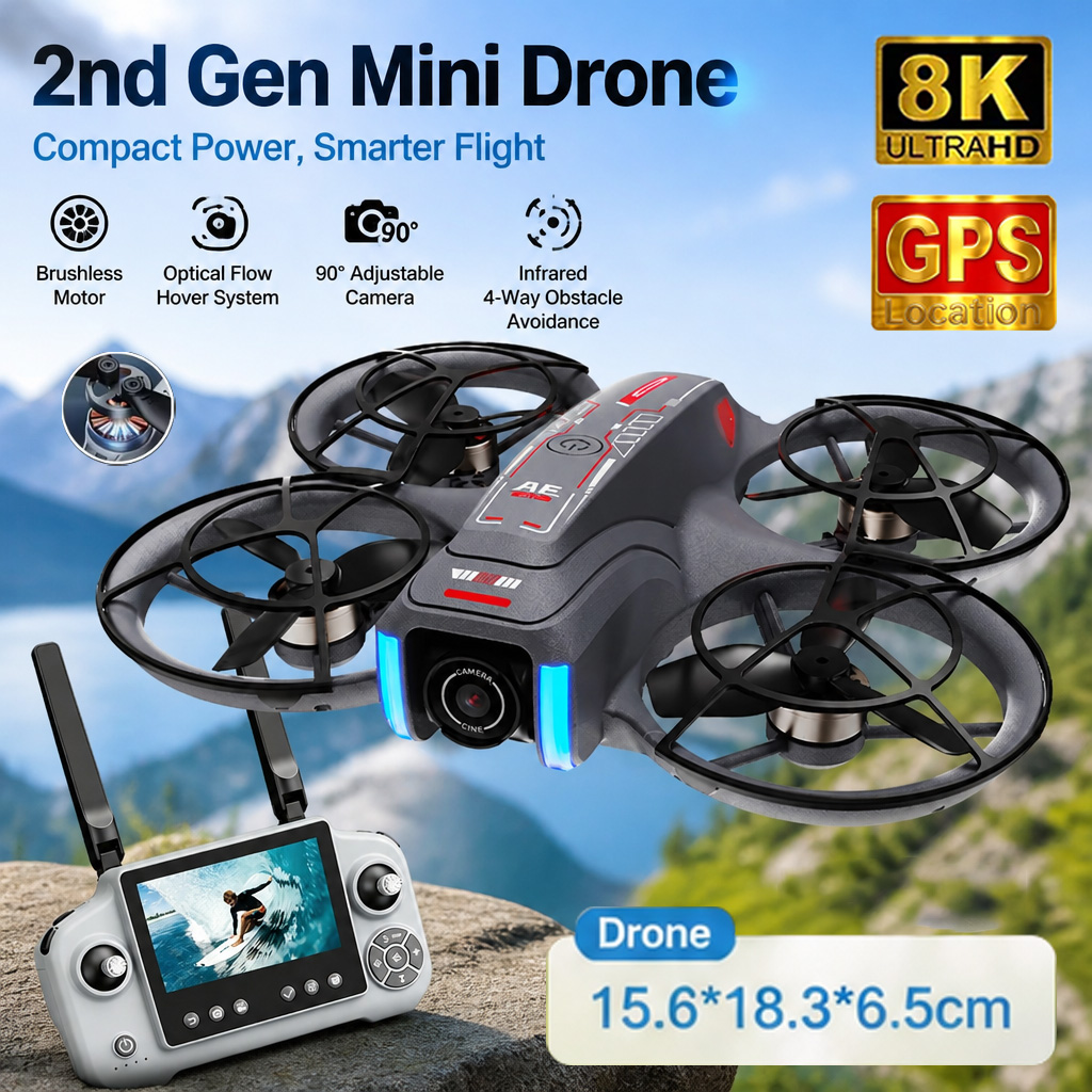 AE21 Mini Drone Toy 8K HD Dual - Drone Gimbal Brushless ulasan dan harga