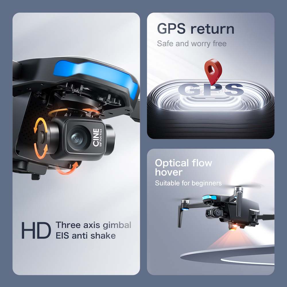 Original S-X1 GPS Drone 8KHD p - Drone Gimbal 3 Axis ulasan dan harga