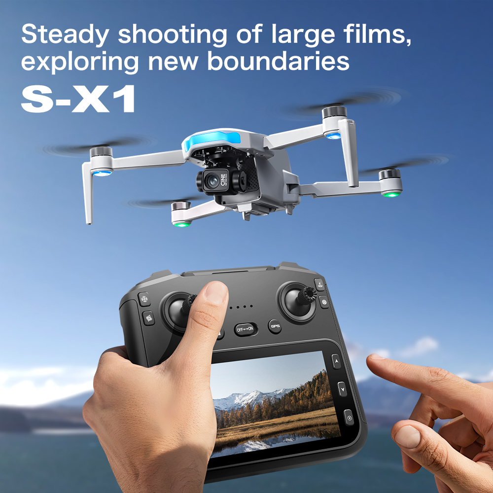 Original S-X1 GPS Drone 8KHD p - Drone Gimbal 3 Axis ulasan dan harga